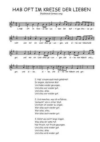 Hab oft im Kreise der Lieben